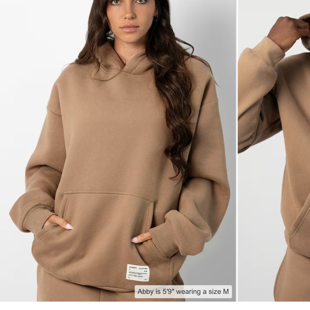 NWT Cozy Tan Comfrt Affirmation Hoodie Size Large